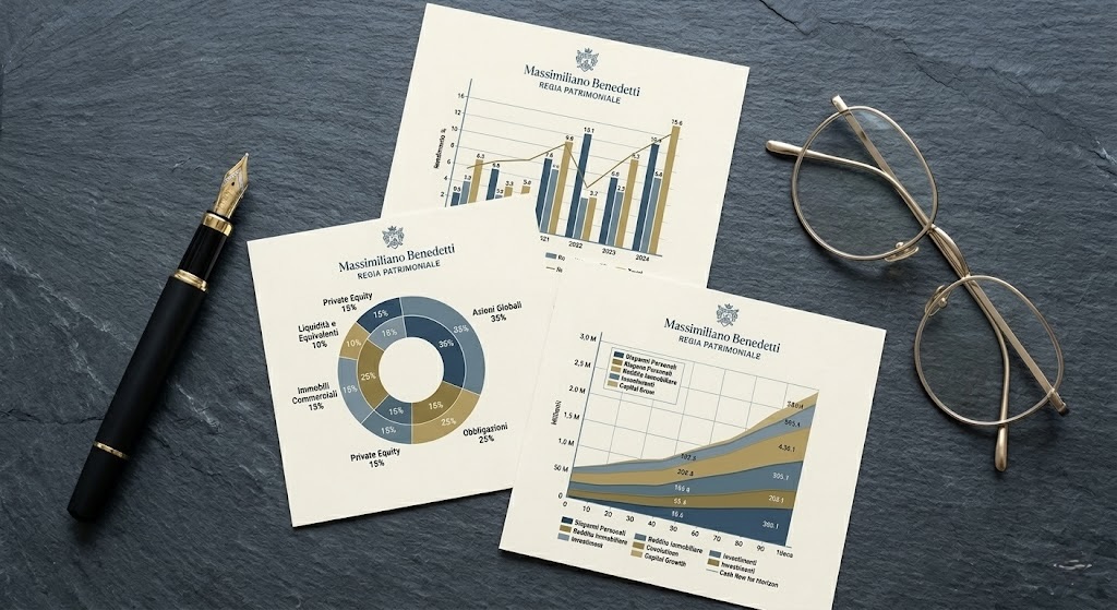 Grafici e strumenti per la pianificazione finanziaria e la strategia patrimoniale aziendale